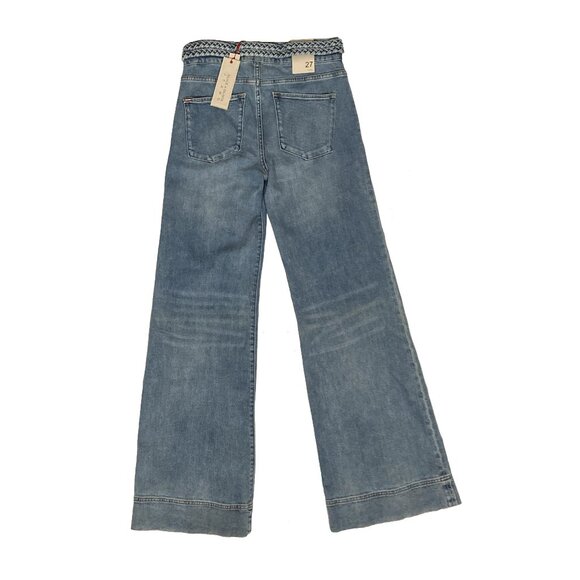 Alice + Olivia Jeans, Wide Leg Flared NWT Missy Sz 27 Ivy Blue Braided Waistband - Picture 2 of 8